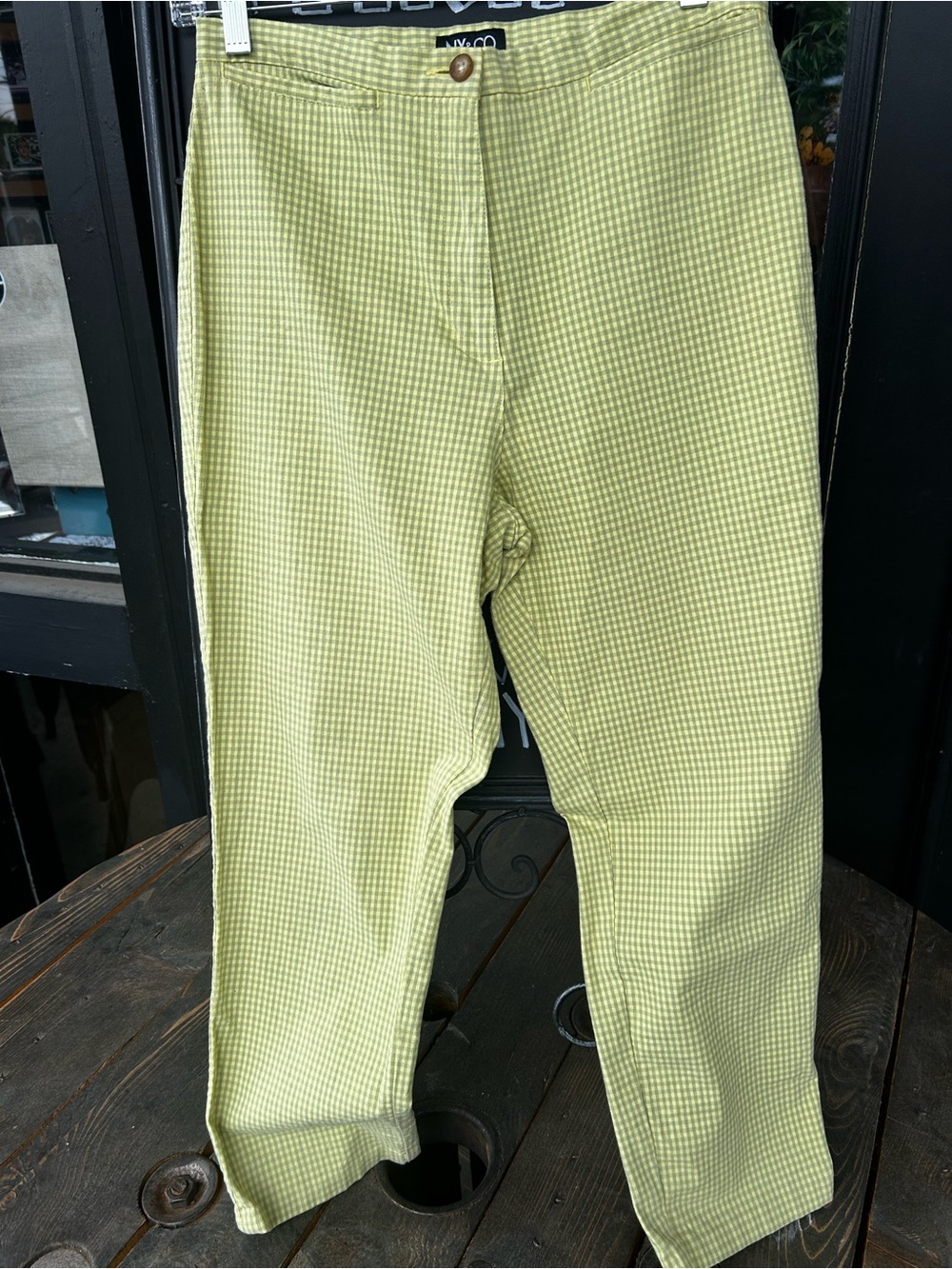 NY & Co Green Gingham Pixie Pants 60s